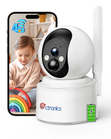 4G LTE and battery - 2K indoor surveillance camera with SIM card, wireless IP camera indoor 4x digital zoom