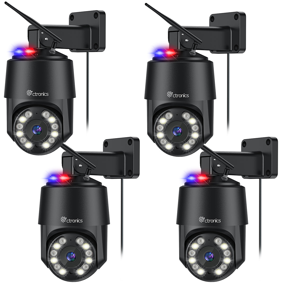 4K 8MP Outdoor Security Camera WiFi 2,4/5GHz, Ctronics CCTV Home