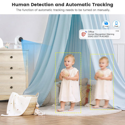 2.4/5Ghz 2.5K 4MP Indoor WiFi Surveillance Camera Human Motion Detection Auto Tracking for Baby Pets - uk.ctronics