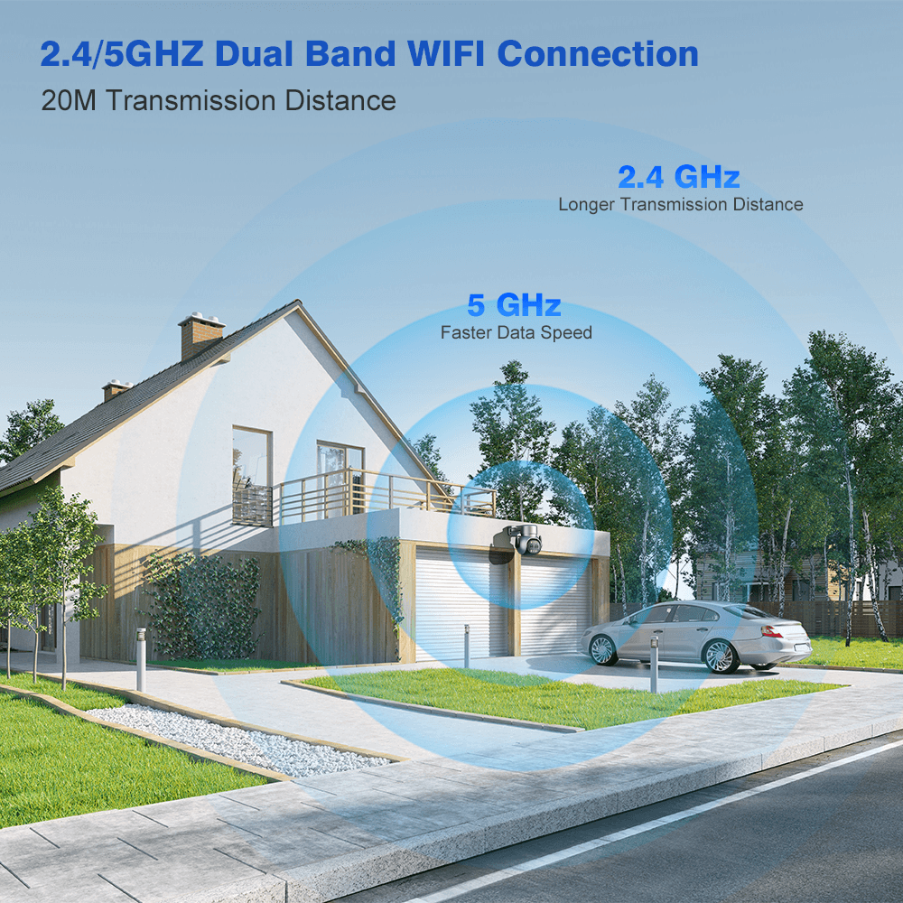 2.5K 4MP Dual Lens Security Camera Outdoor Wired 2.4/5GHz WiFi Camera with 6X Hybrid Zoom - uk.ctronics