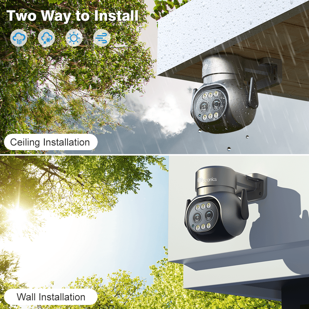 2.5K 4MP Dual Lens Security Camera Outdoor Wired 2.4/5GHz WiFi Camera with 6X Hybrid Zoom - uk.ctronics