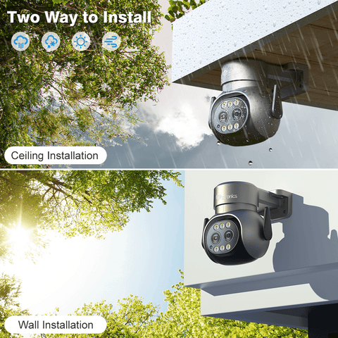 2.5K 4MP Dual Lens Security Camera Outdoor Wired 2.4/5GHz WiFi Camera with 6X Hybrid Zoom - uk.ctronics