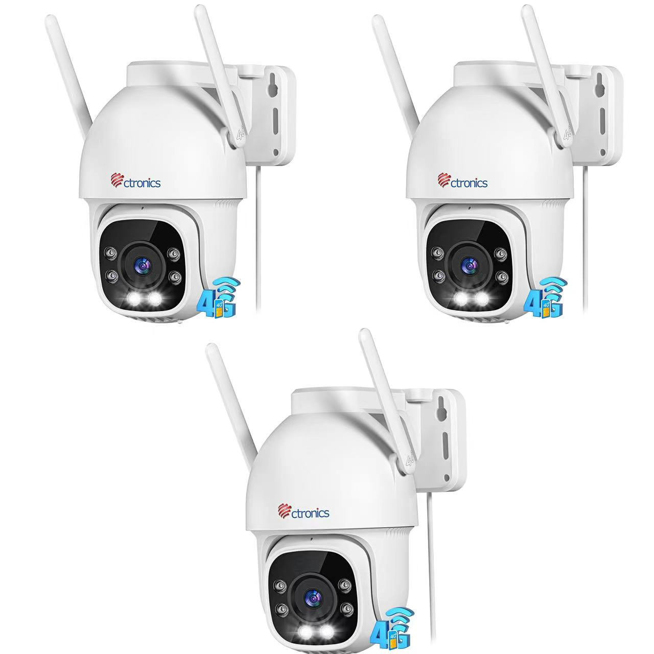 3G/4G LTE Cellular Security Camera Outdoor, No WiFi with Sim Card, PTZ IP CCTV Camera