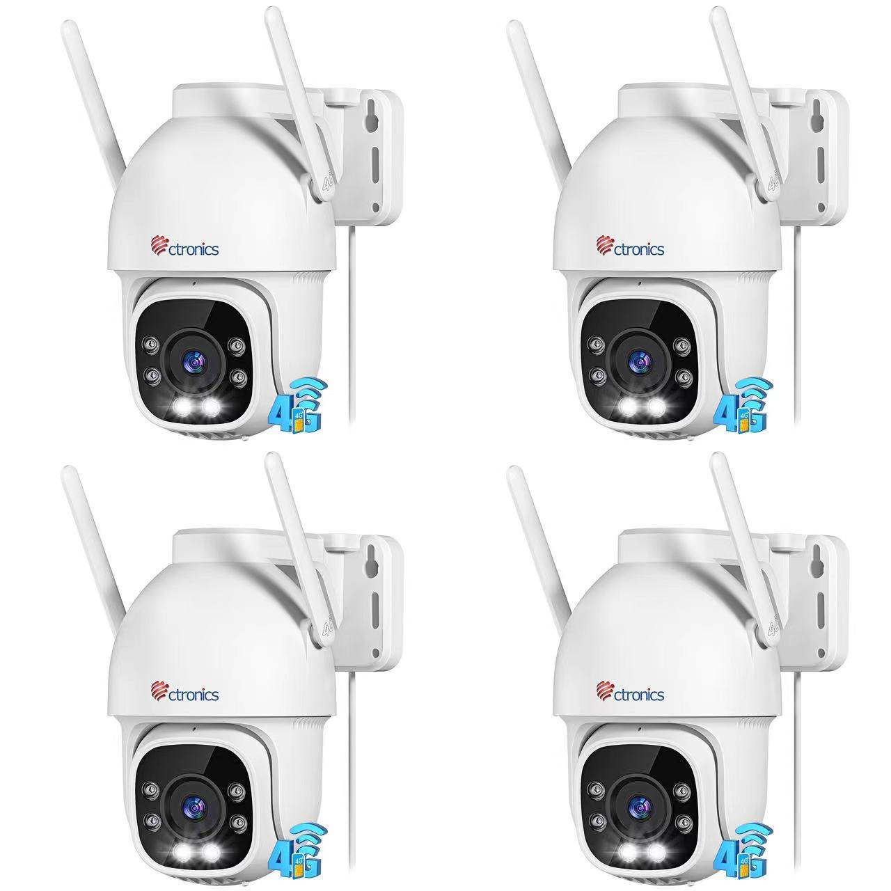 3G/4G LTE Cellular Security Camera Outdoor, No WiFi with Sim Card, PTZ IP CCTV Camera