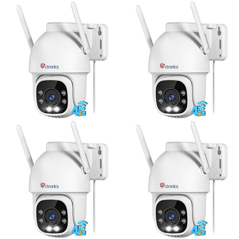 3G/4G LTE Cellular Security Camera Outdoor, No WiFi with Sim Card, PTZ IP CCTV Camera