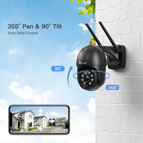 2K 4MP Wireless Security Camera with Human Detection and Auto Tracking-30m Color Night Vision - uk.ctronics