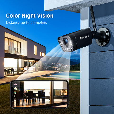 4K 8MP Outdoor WiFi Surveillance Camera with Vehicle/Human Detection 5X Digital Zoom