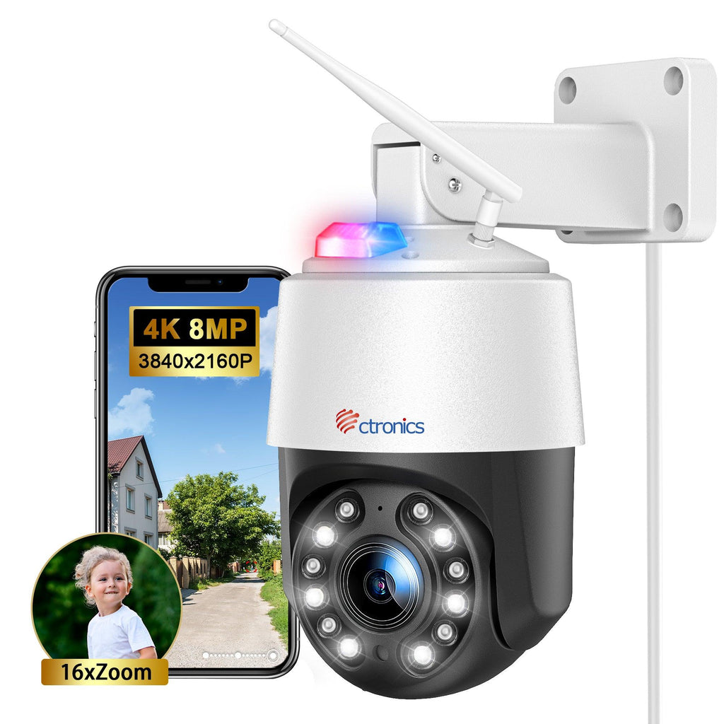 4K 8MP 16X Optical Zoom Outdoor Wi-Fi Camera with 5GHz/2.4GHz Auto Cruise/Tracking/Zoom Surveillance Camera - uk.ctronics