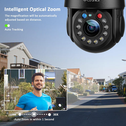 Ctronics 5MP 30X Optical Zoom Metal Security Camera WiFi Outdoor with ...