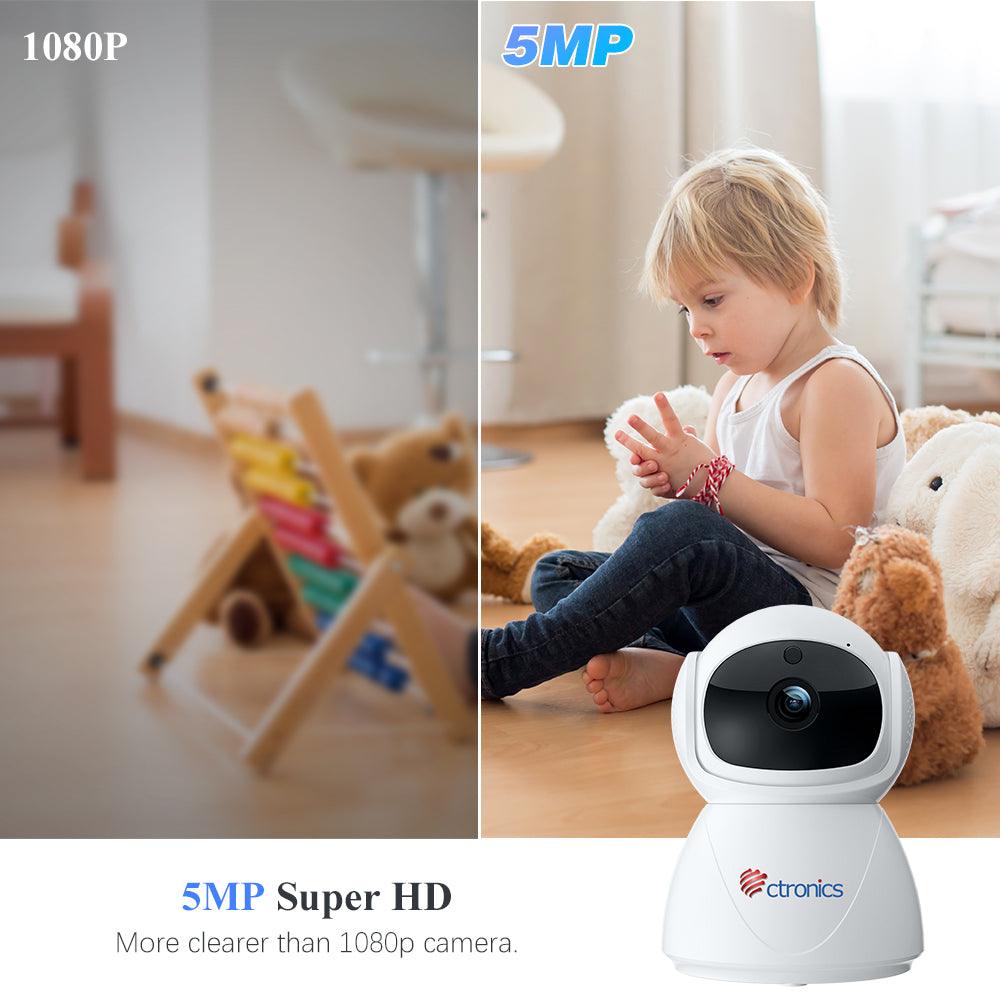 5MP Indoor WiFi Surveillance Camera Ctronics 360° PTZ Camera with Human Detection/Motion Auto Tracking - uk.ctronics