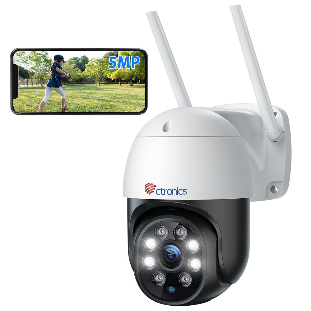 5MP Security Camera With 2.4G/5GHz Dual Band WiFi and 24/7 monitoring - uk.ctronics