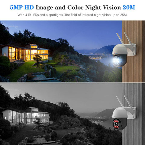 5MP Security Camera With 2.4G/5GHz Dual Band WiFi and 24/7 monitoring - uk.ctronics