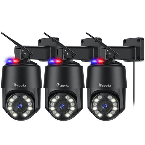 4K 8MP Outdoor Security Camera WiFi 2,4/5GHz, Ctronics CCTV Home Security Camera with Human/Vehicle/Animal Detection Auto Tracking, Red-Blue Light Alarm Color Night Vision