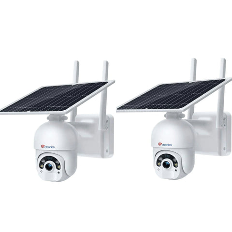 Ctronics 5MP Solar Security Camera Outdoor Wireless, 6W Solar Panel, Sound-Light Alarm, PC/Phone Remote Control, Color Night Vision