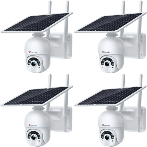 Ctronics 5MP Solar Security Camera Outdoor Wireless, 6W Solar Panel, Sound-Light Alarm, PC/Phone Remote Control, Color Night Vision