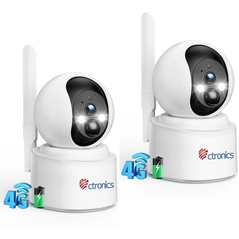 4G LTE and battery - 2K indoor surveillance camera with SIM card, wireless IP camera indoor 4x digital zoom