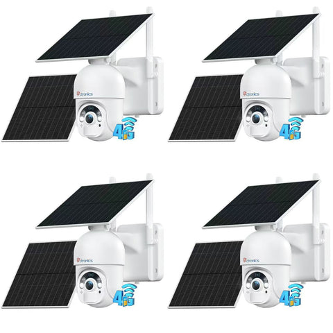 Ctronics【2 * 6W Solar Panels】2K 3MP PTZ CCTV 4G LTE Cellular Security Camera with SIM Card, 10400mAh Rechargeable Battery