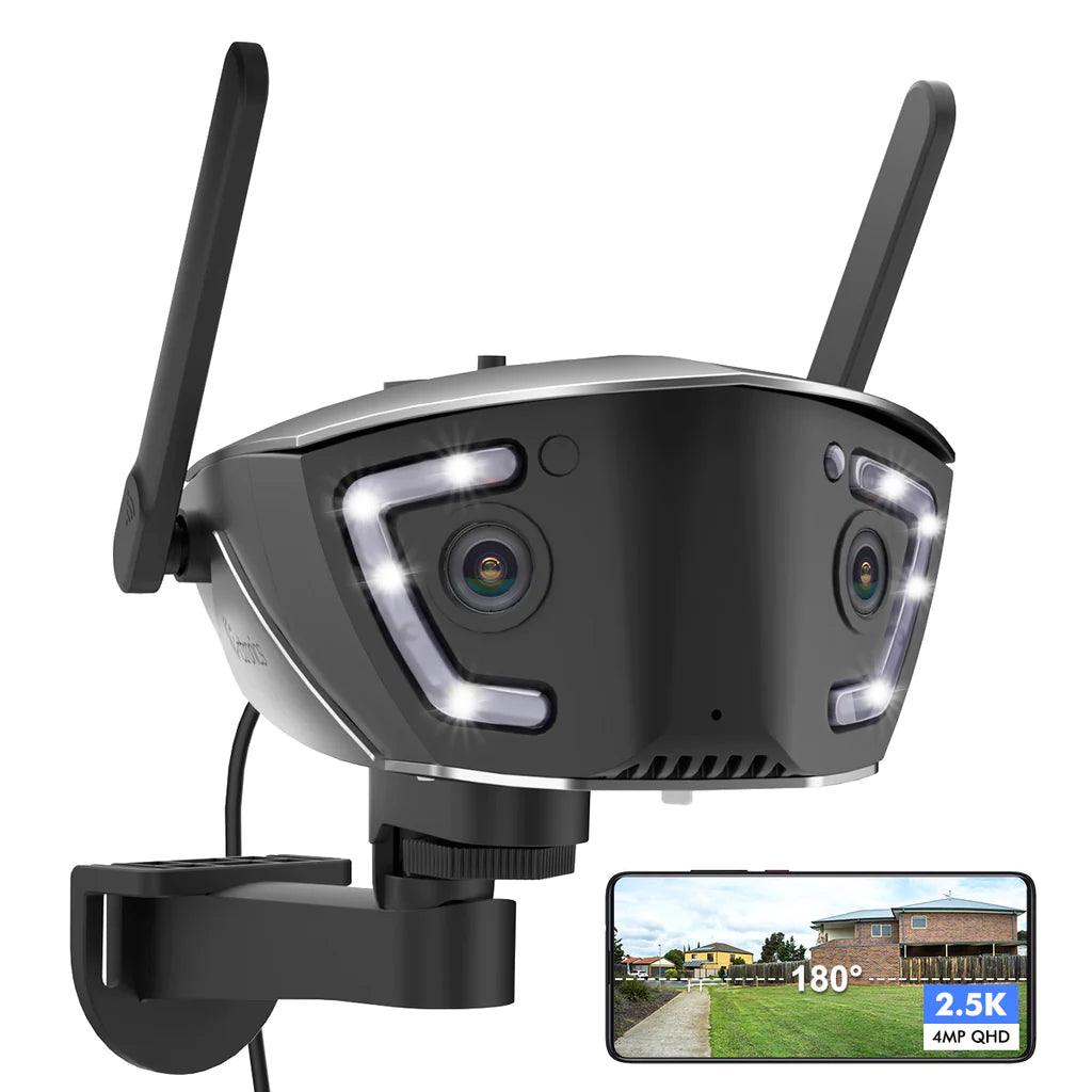 Ctronics 4MP 2.4/5Ghz Dual Lens Wired WiFi Outdoor Security Camera with 180 FOV & Human/Vehicle/Pet Detection - uk.ctronics