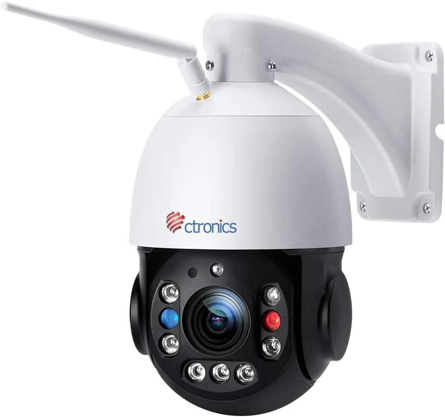 Ctronics 5MP 30X Optical Zoom Security Camera Outdoor,492ft IR Night Vision & Color Night Human Detection - uk.ctronics