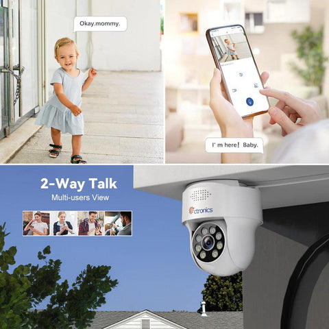 Ctronics 5MP Outdoor Security Camera, 2.4/5 GHz WiFi PTZ IP Surveillance & 25M Color Night Vision Camera - uk.ctronics