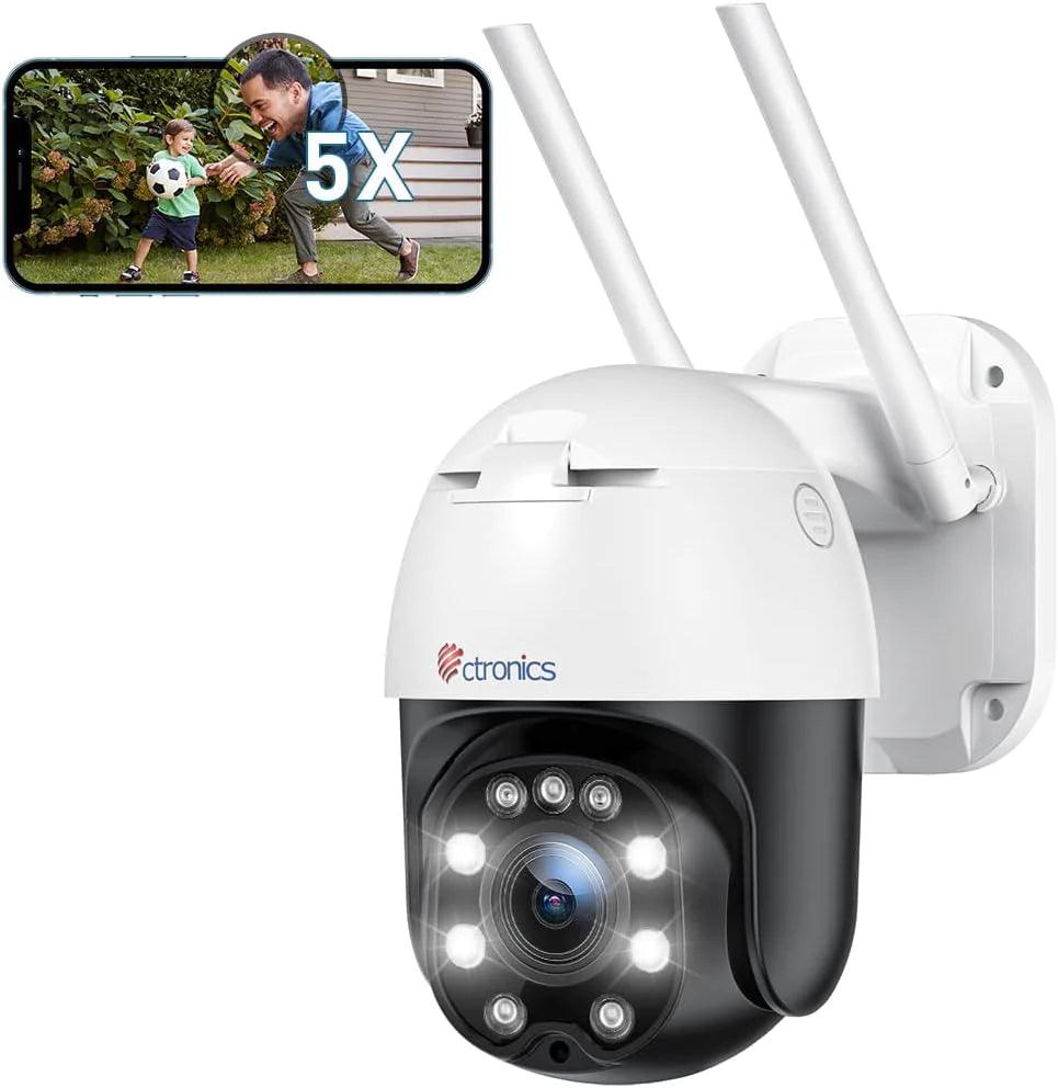 Ctronics 4G/3G LTE Caméra Surveillance Solaire Extérieure Sans Fil Sur Batterie 14400mah 30m Vision Nocturne Couleur