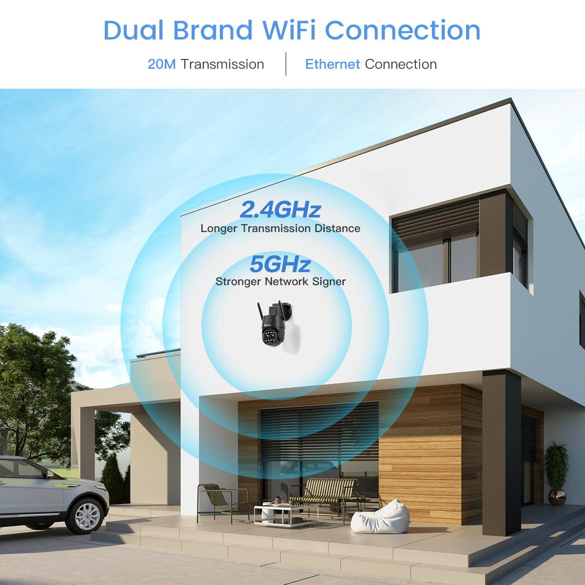 2.4GHz/5GHz Ctronics 2K 4MP Dual Lens Outdoor WiFi Surveillance Camera with Auto Zoom Tracking Human Detection 6X Zoom - uk.ctronics