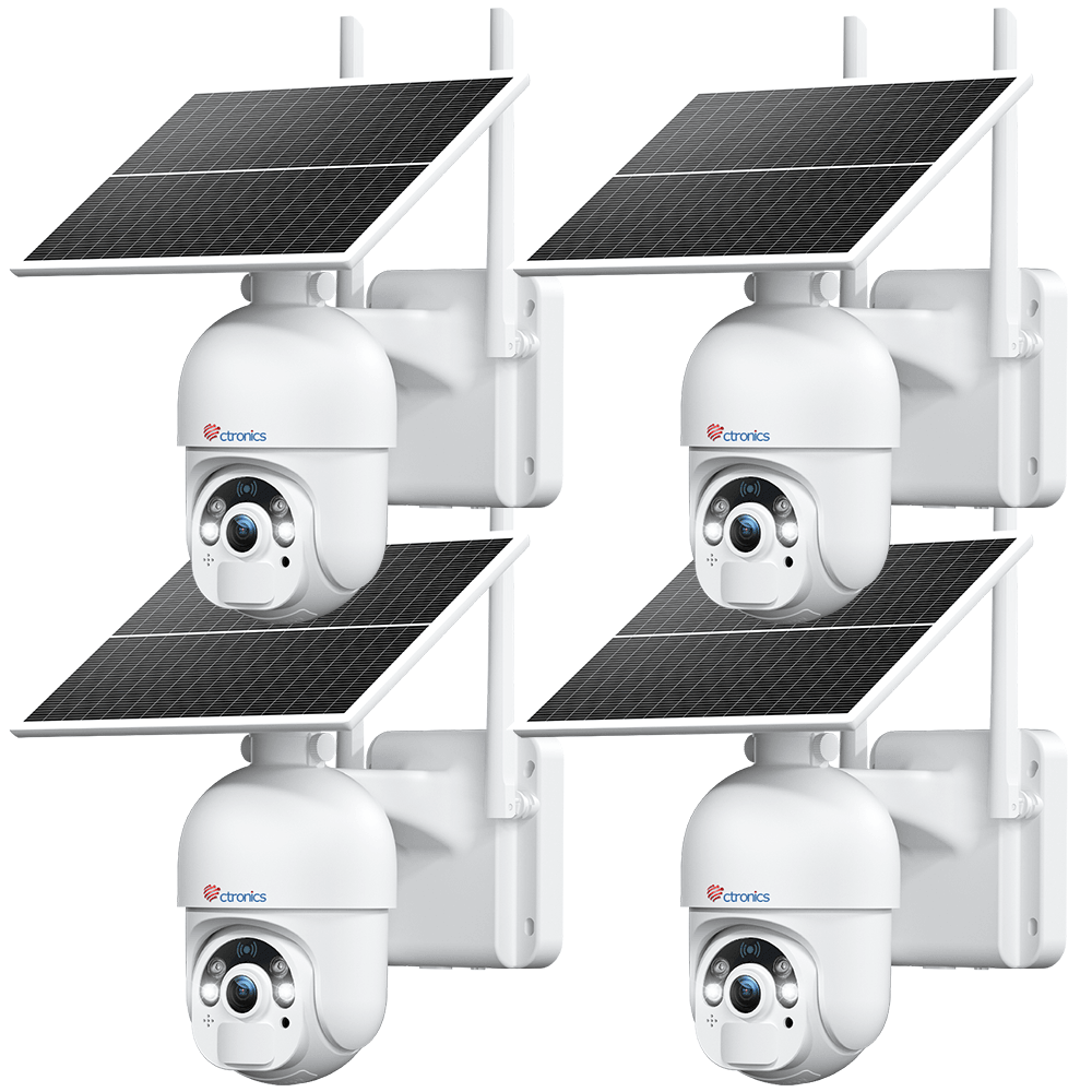 2K 4MP Ctronics Solar WiFi Surveillance Camera Outdoor Wireless PTZ IP Camera on 10000mAh Batteries Color Night Vision - uk.ctronics
