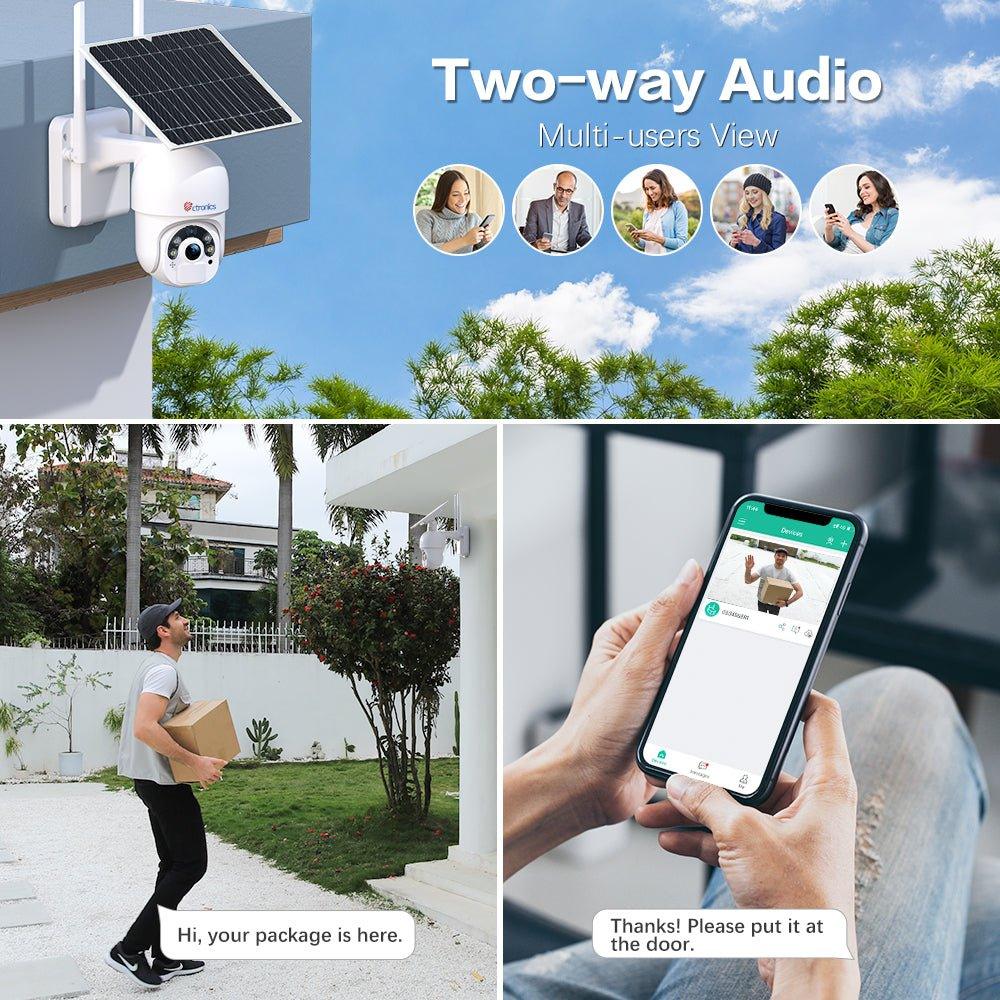 2K 4MP Ctronics Solar WiFi Surveillance Camera Outdoor Wireless PTZ IP Camera on 10000mAh Batteries Color Night Vision - uk.ctronics