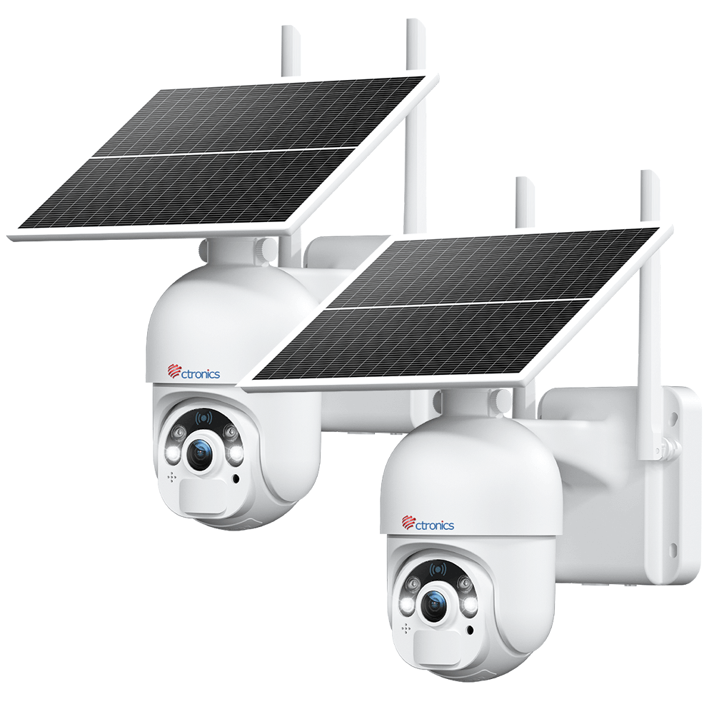 2K 4MP Ctronics Solar WiFi Surveillance Camera Outdoor Wireless PTZ IP Camera on 10000mAh Batteries Color Night Vision - uk.ctronics