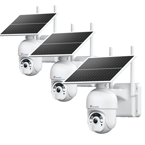 2K 4MP Ctronics Solar WiFi Surveillance Camera Outdoor Wireless PTZ IP Camera on 10000mAh Batteries Color Night Vision - uk.ctronics