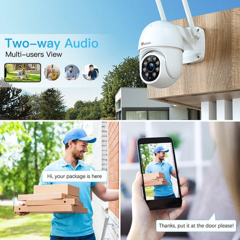 2K 4MP Wireless Security Camera with Human Detection and Auto Tracking-30m Color Night Vision - uk.ctronics