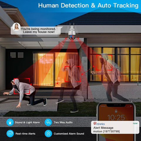 30X Optical Zoom 5MP WiFi PTZ Surveillance Camera with  Audible  Light Alarm and 50m Color Night Vision - uk.ctronics
