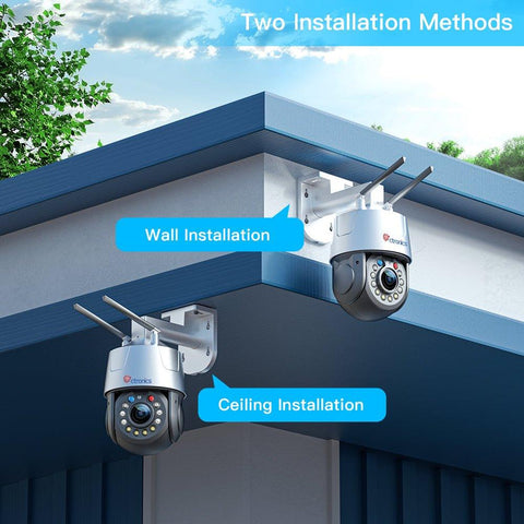 30X Optical Zoom 5MP WiFi PTZ Surveillance Camera with  Audible  Light Alarm and 50m Color Night Vision - uk.ctronics