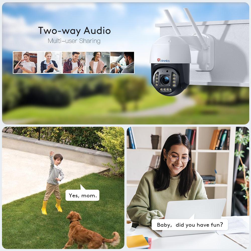 4K 8MP Security Camera Outdoor Ctronics PTZ WiFi  Surveillance Camera with Intelligent Human /Vehicle Detection for Home Security - uk.ctronics