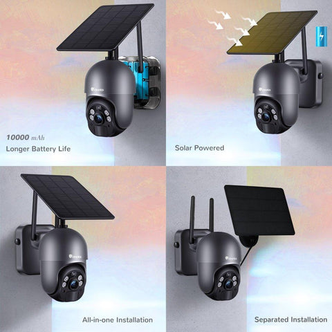 Ctronics 1080P Outdoor WiFi Solar Surveillance Camera with Solar Panel PIR Detection - uk.ctronics