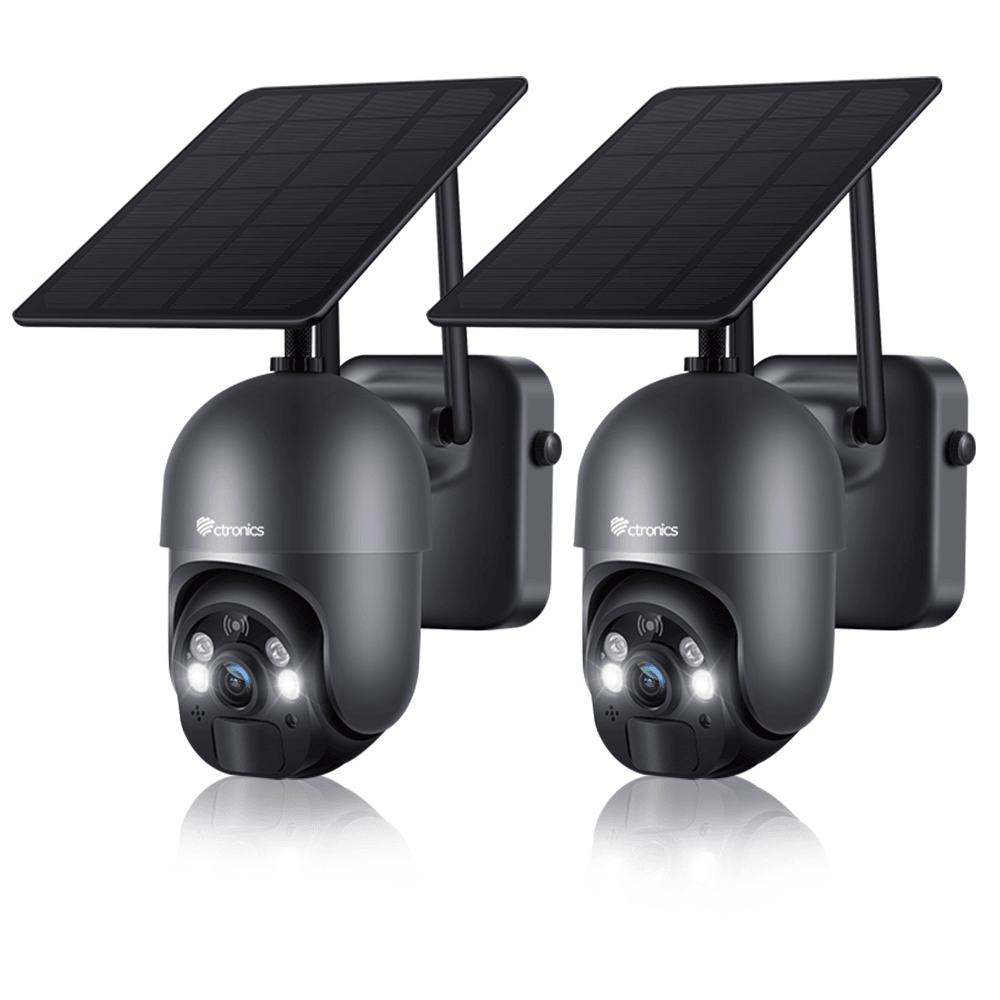 Ctronics 1080P Outdoor WiFi Solar Surveillance Camera with Solar Panel PIR Detection - uk.ctronics