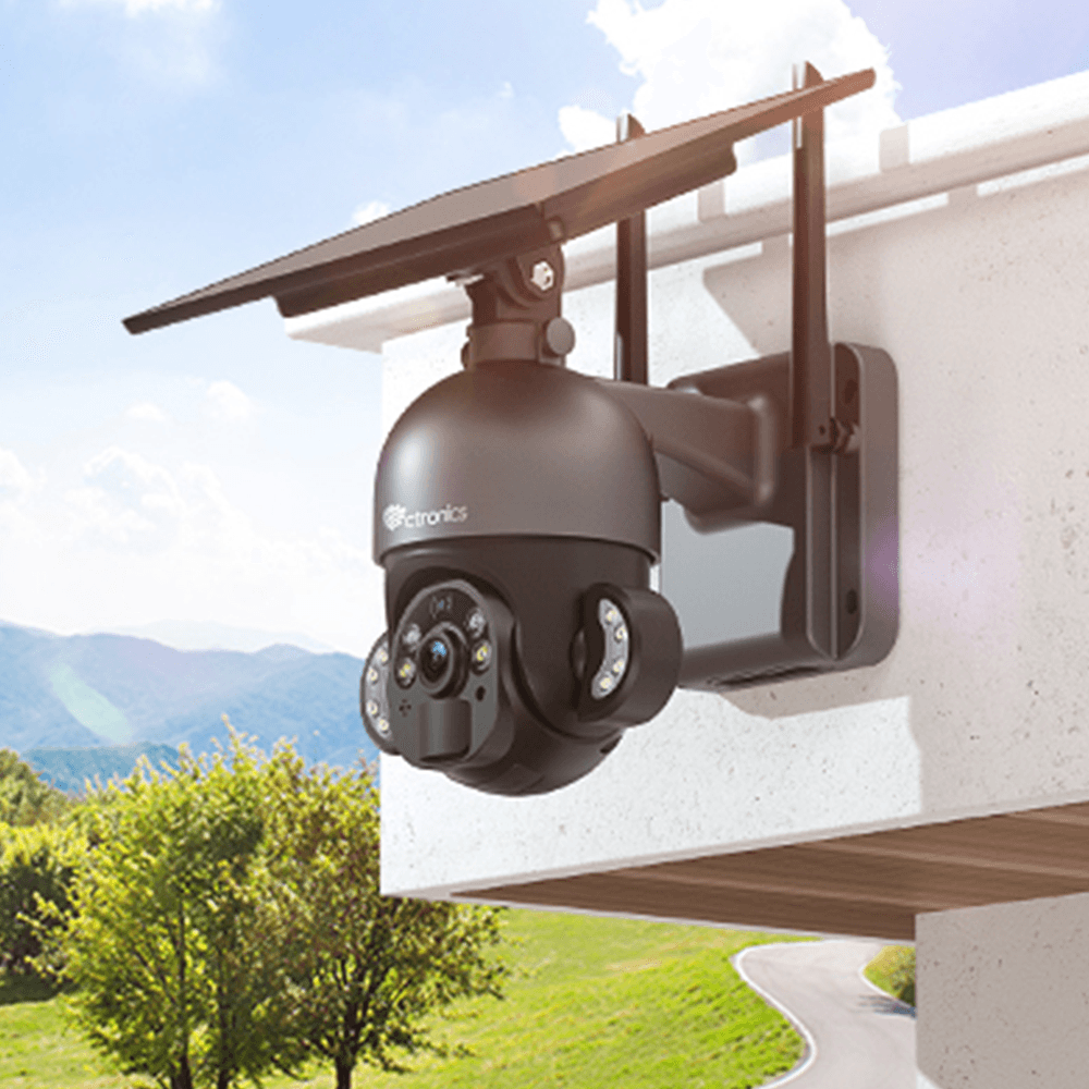 Ctronics 2K 4MP 100% Wireless Solar Panel PTZ camera with PIR Sensor Human Detection - uk.ctronics