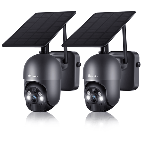 Ctronics 2K 4MP Security Cameras Wireless Outdoor WiFi Solar 10000mAh Battery Powered - uk.ctronics