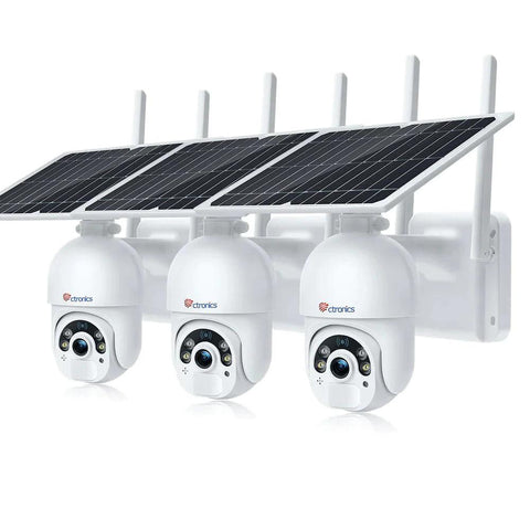 Ctronics 3G/4G LTE Solar Surveillance Camera on 14400mAh Battery, 4G Outdoor Wireless Camera SIM Card - uk.ctronics