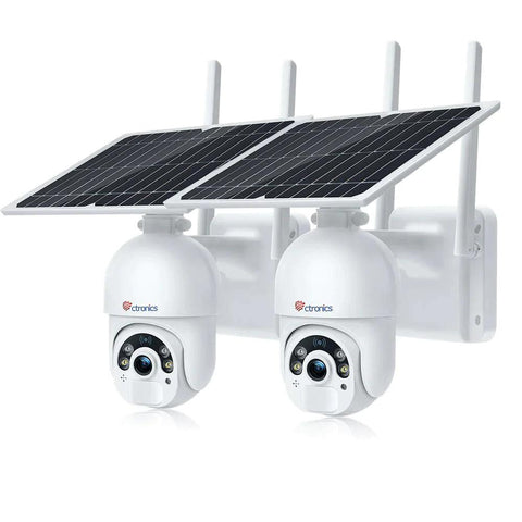 Ctronics 3G/4G LTE Solar Surveillance Camera on 14400mAh Battery, 4G Outdoor Wireless Camera SIM Card - uk.ctronics