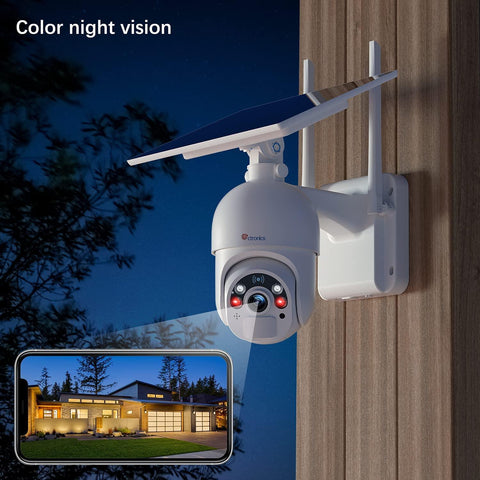 Ctronics Wireless Solar Security Camera with Color Night Vision & 10000mAh battery - uk.ctronics