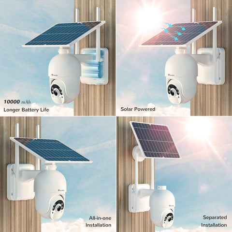 Ctronics Wireless Solar Security Camera with Color Night Vision & 10000mAh battery - uk.ctronics