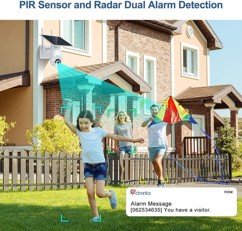 Ctronics Wireless Solar Security Camera with Color Night Vision & 10000mAh battery - uk.ctronics