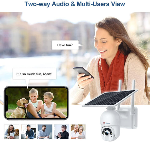 Ctronics Wireless Solar Security Camera with Color Night Vision & 10000mAh battery - uk.ctronics